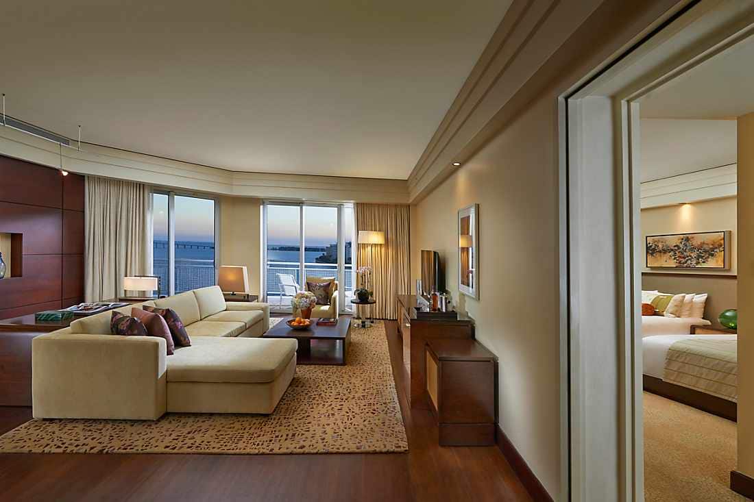 Premier Bay View Two-Bedroom Suite living room with view